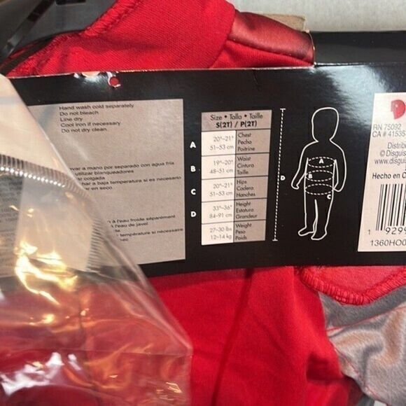 Power Rangers Beast Morphers Red Ranger Toddler Costume with Muscles Size 2T - Picture 6 of 6